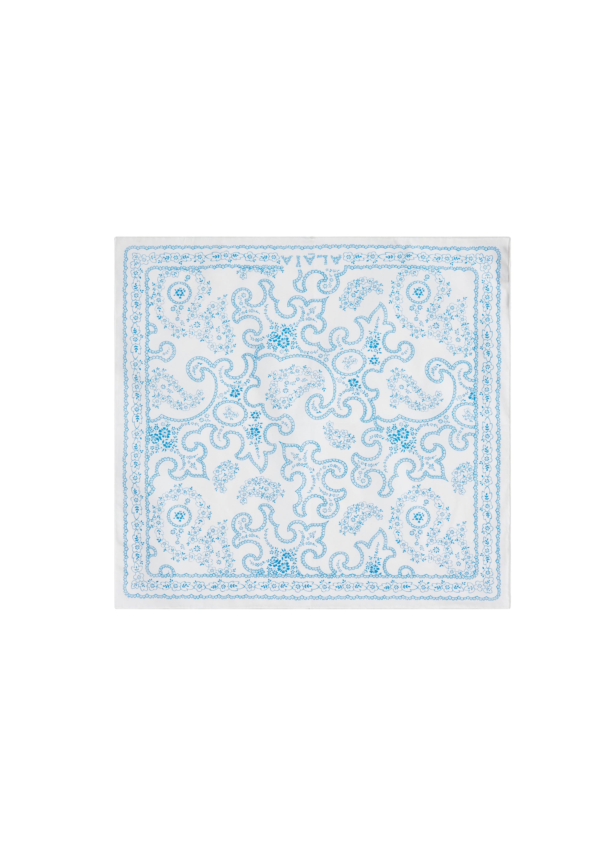 Foulard carré 45x45 imprimé - Perle & Bleu