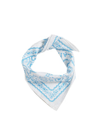 Foulard carré 45x45 imprimé - Perle & Bleu