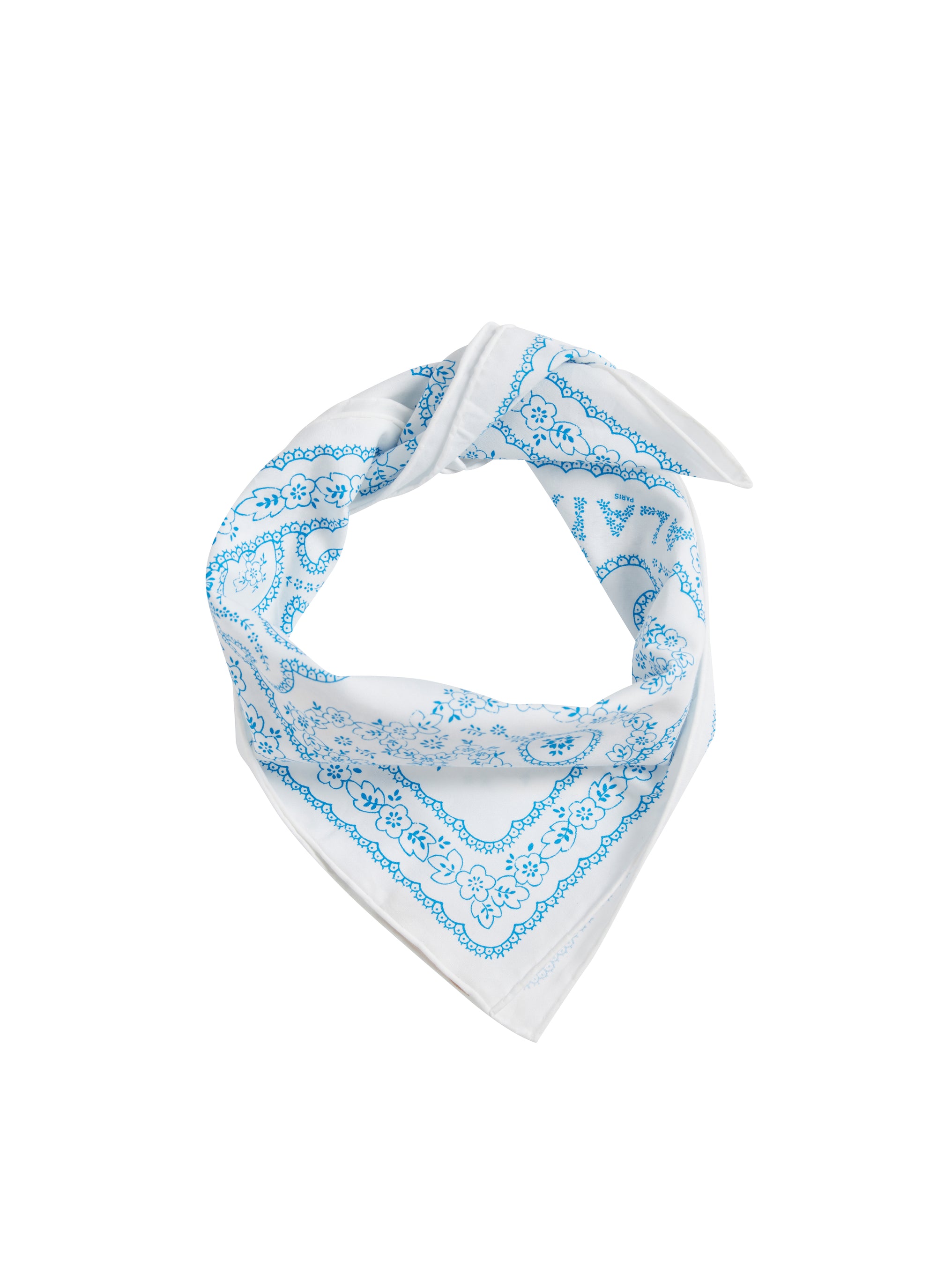 Foulard carré 45x45 imprimé - Perle & Bleu