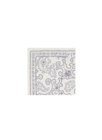 Printed square scarf 45x45 - White & Sand