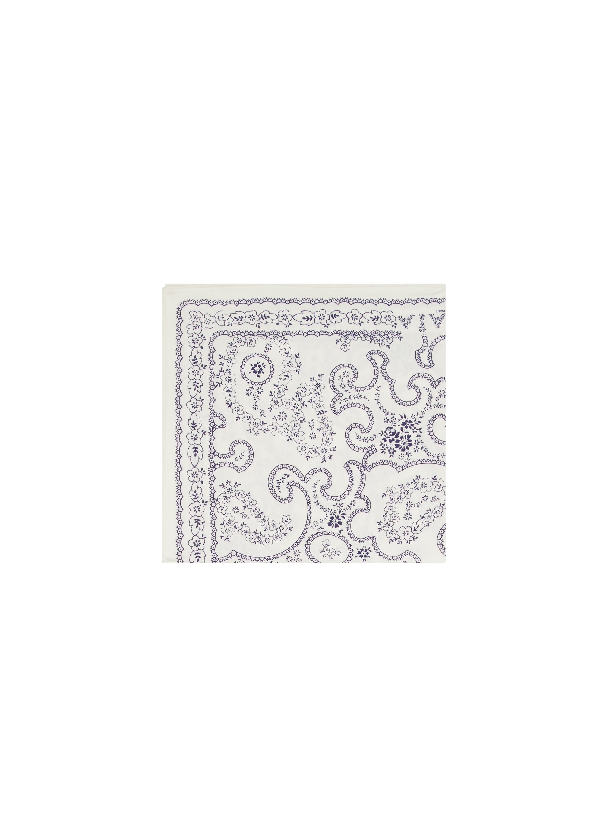 Printed square scarf 45x45 - White & Sand