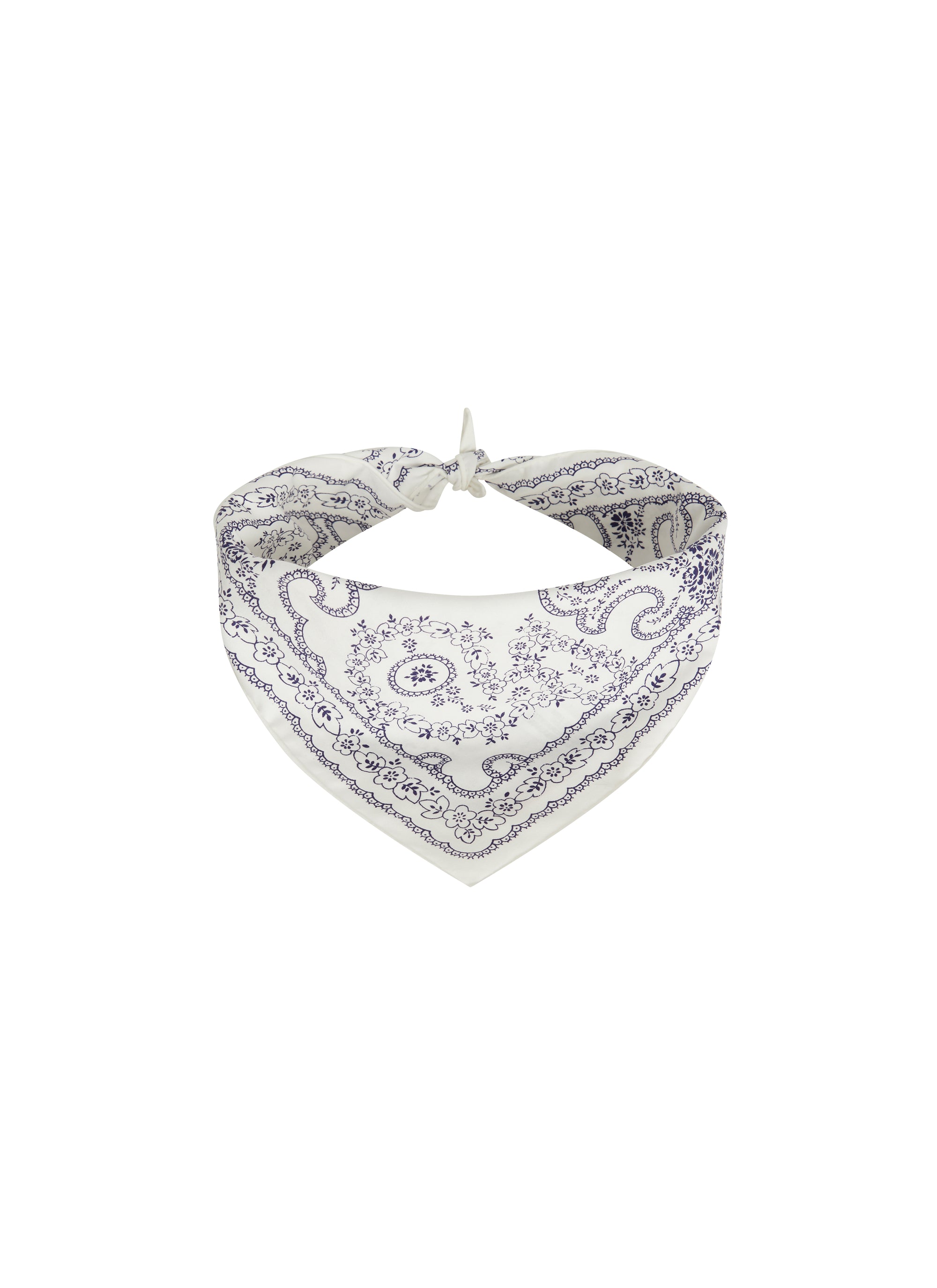 Foulard carré 45cm imprimé - Blanc & Sable
