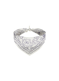 Printed square scarf 45x45 - White & Sand