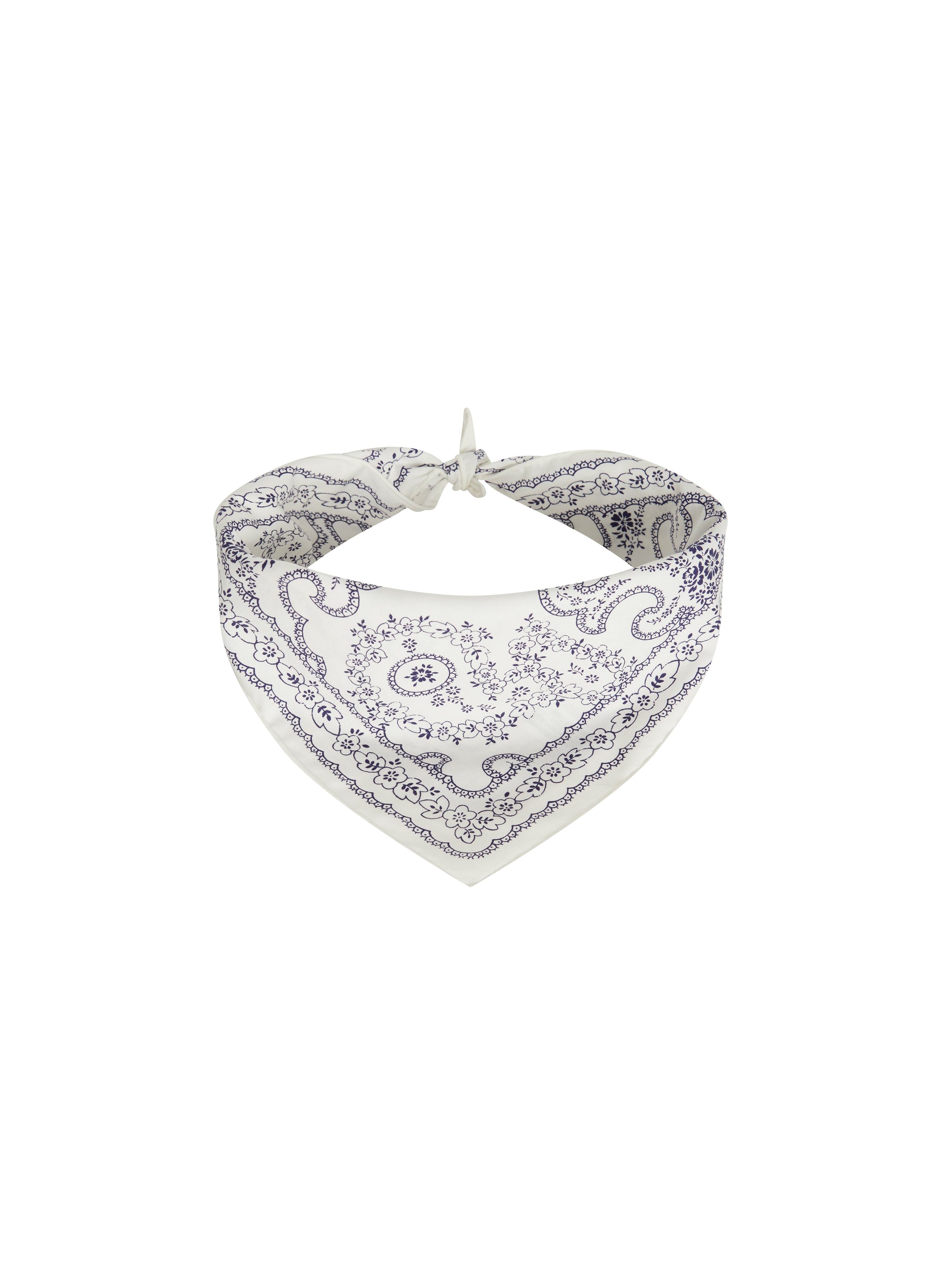 Printed square scarf 45x45 - White & Sand