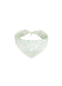 Foulard carré 45x45 imprimé - Blanc & Vert