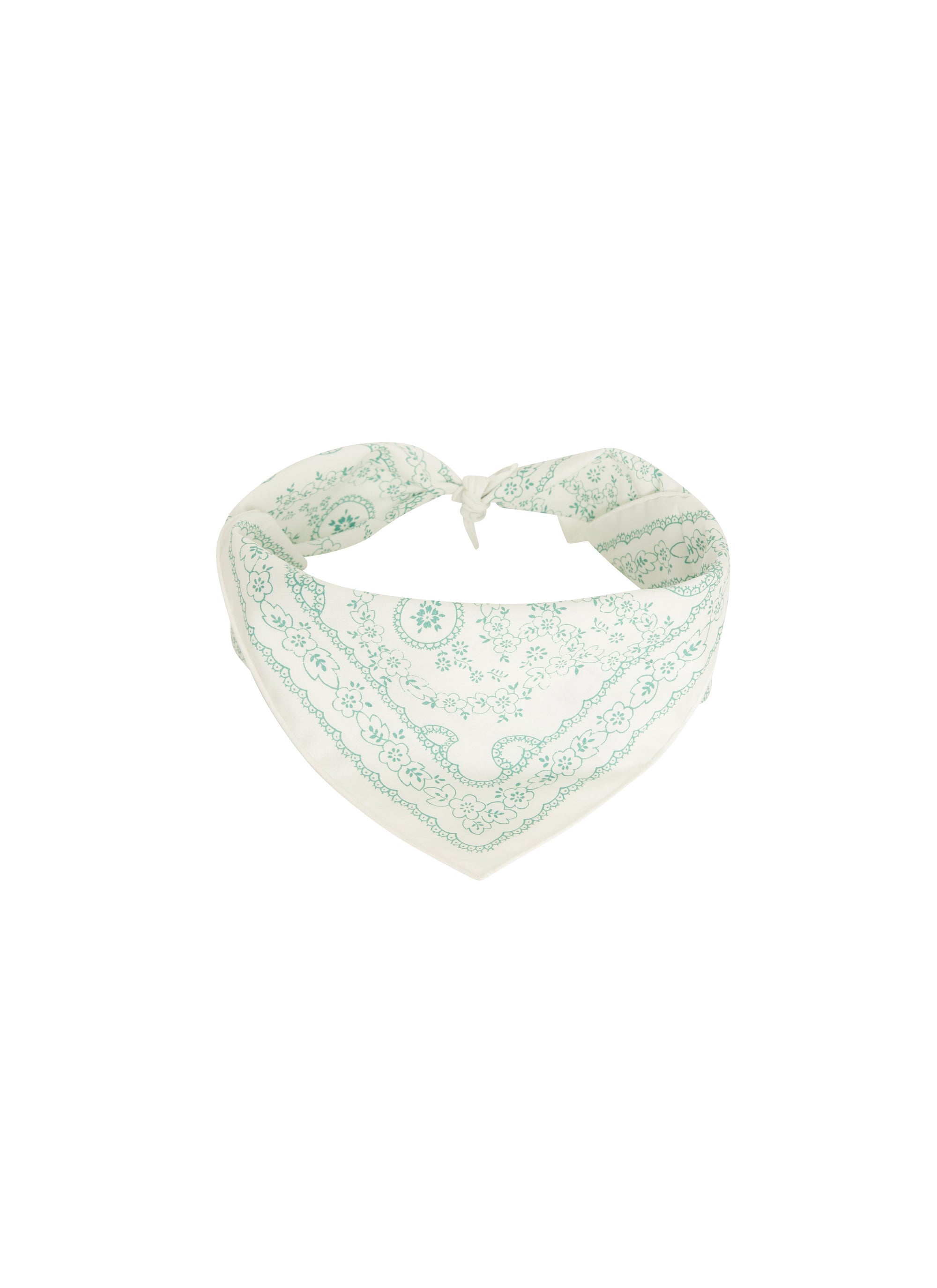 Foulard carré 45x45 imprimé - Blanc & Vert