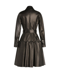 Manteau plissé en cuir - Nuit