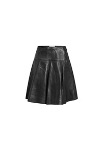 Leather Goblet Skirt - Black