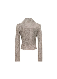 Leather printed perfecto - White & Black