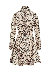 Double breasted basque coat in leather - Beige