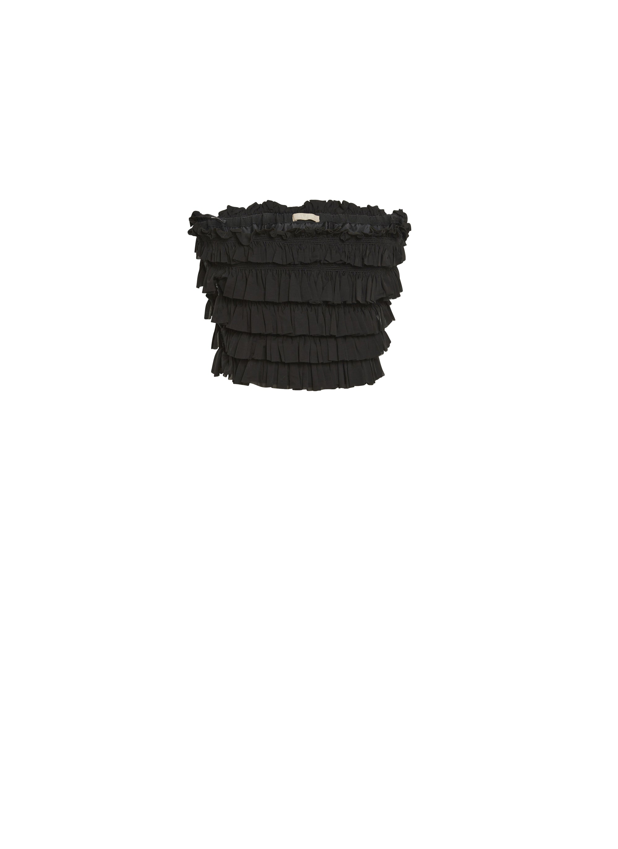 Top bustier à volants - Noir