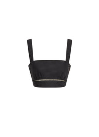 Short top with wide straps - Black