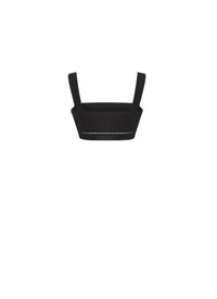 Short top with wide straps - Black