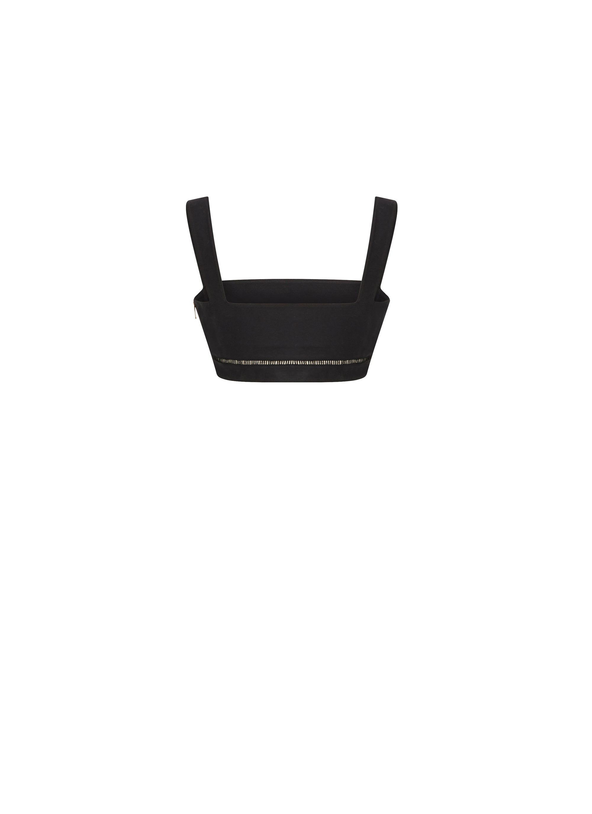 Short top with wide straps - Black