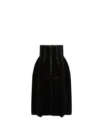Jupe haute en cuir - Noir