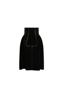 Jupe haute en cuir - Noir