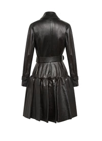 Manteau plissé en cuir - Gris
