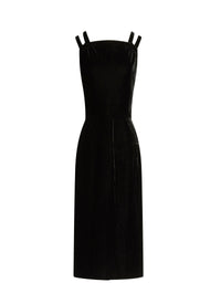 Robe longue à dos nu - Noir Brillant