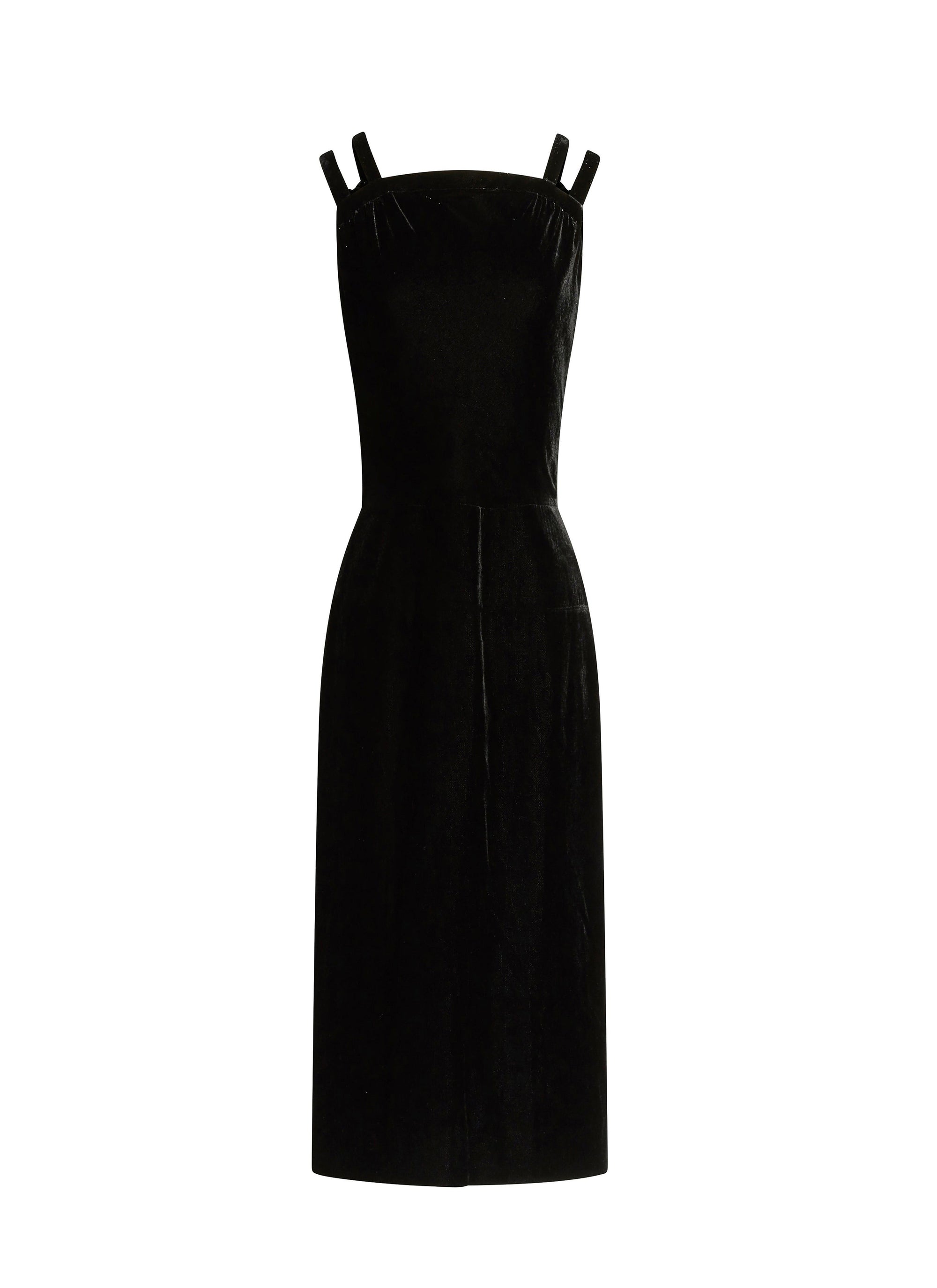 Robe longue à dos nu - Noir Brillant
