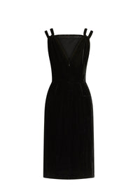 Robe longue à dos nu - Noir Brillant