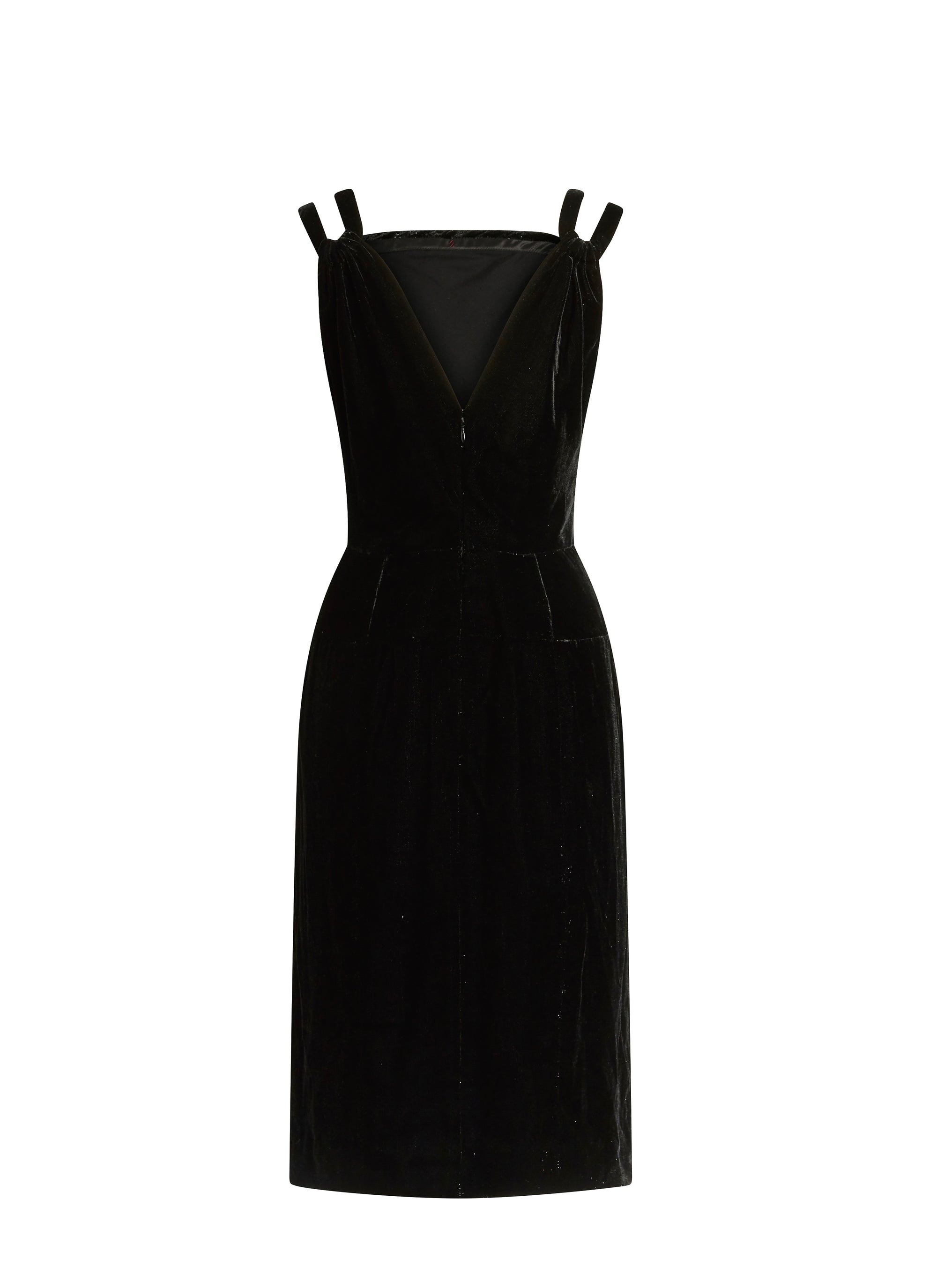 Robe longue à dos nu - Noir Brillant