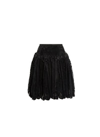 Jupe à franges en cuir - Noir