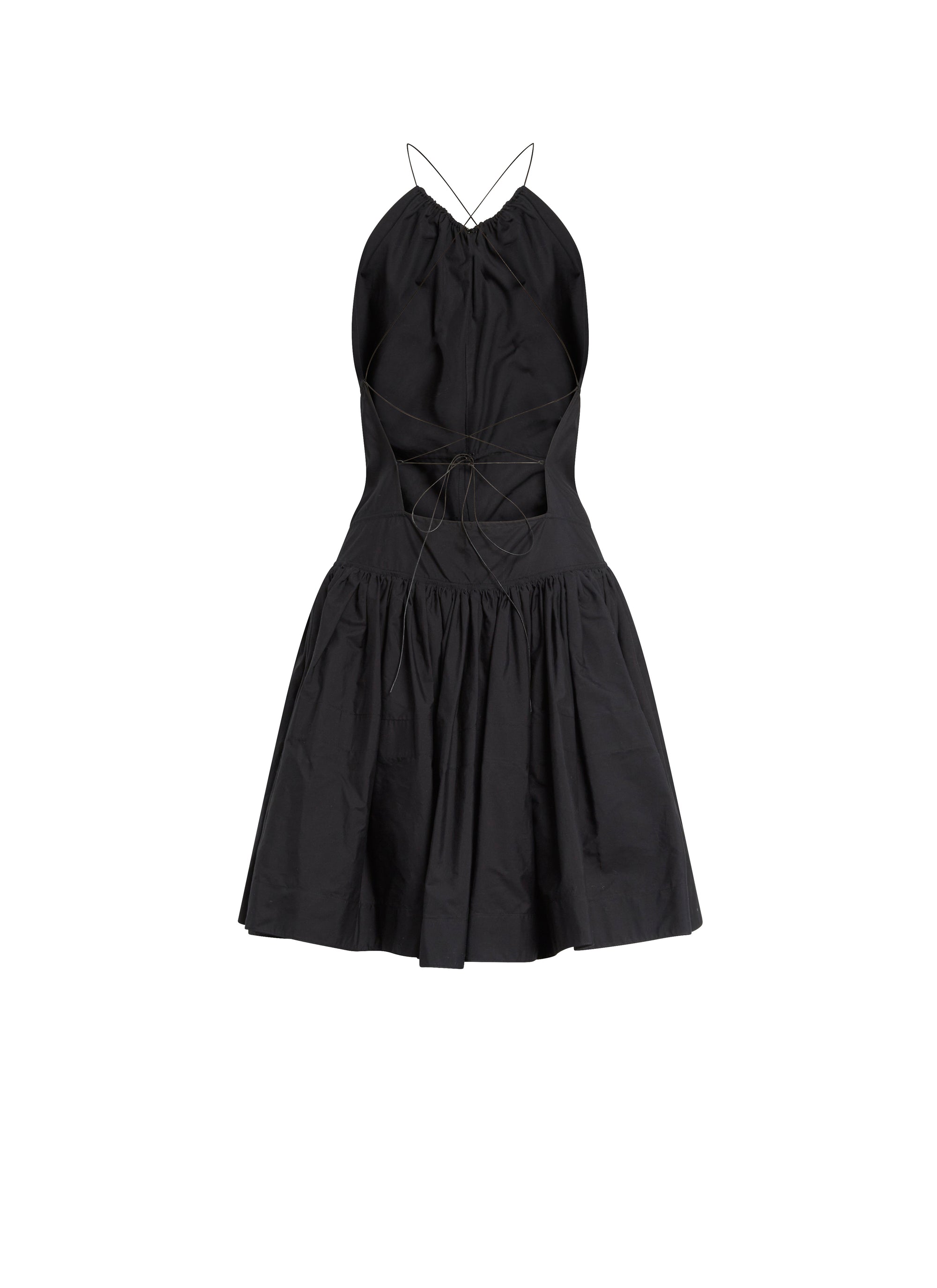 Robe courte lacée au dos - Noir