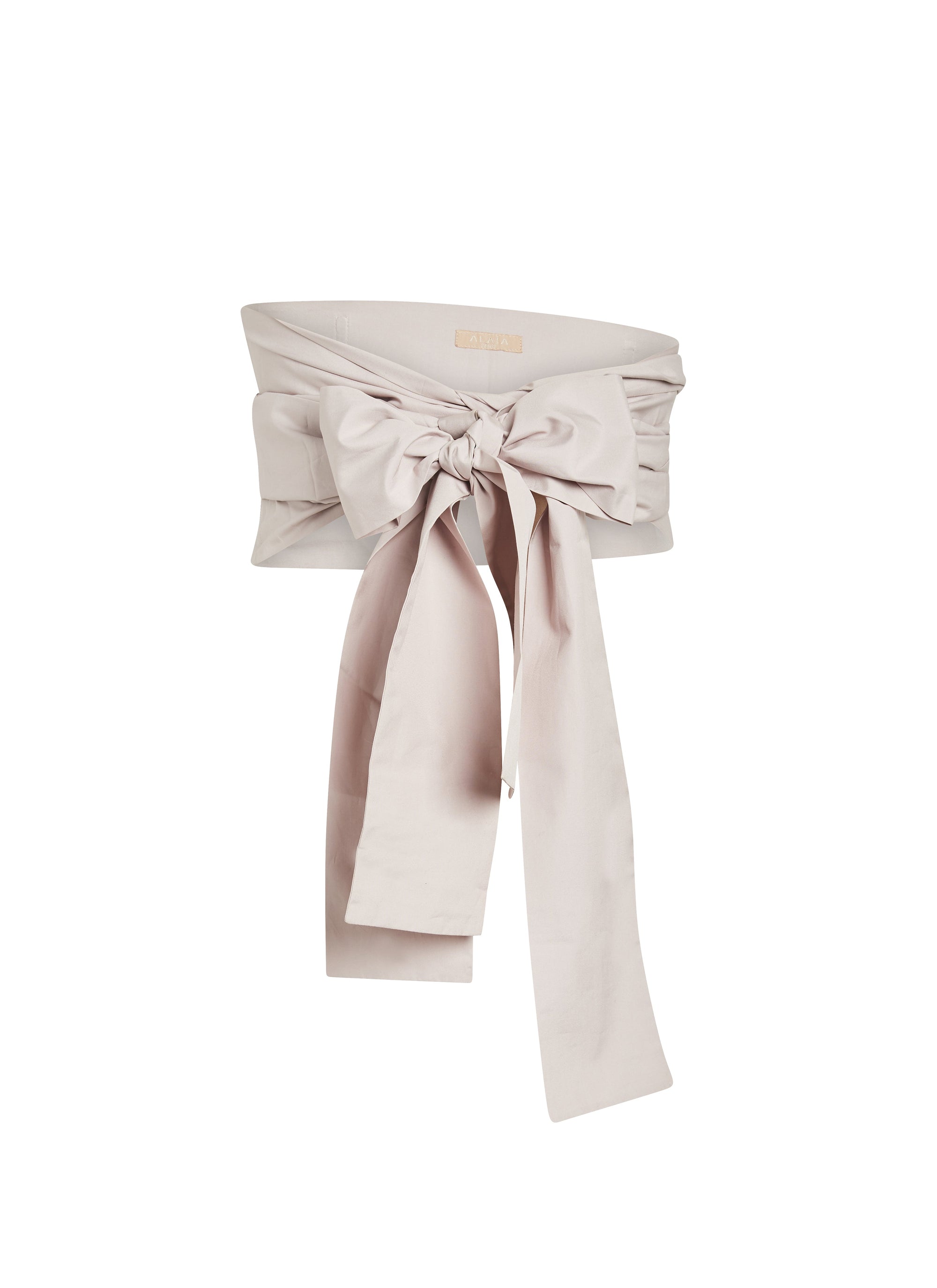 Satin Bow Belt - Light grey