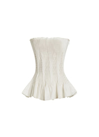 Smocked bustier top - Optic White