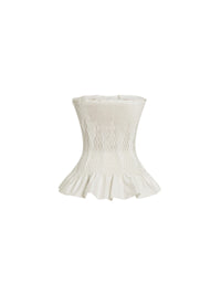 Smocked bustier top - Optic White