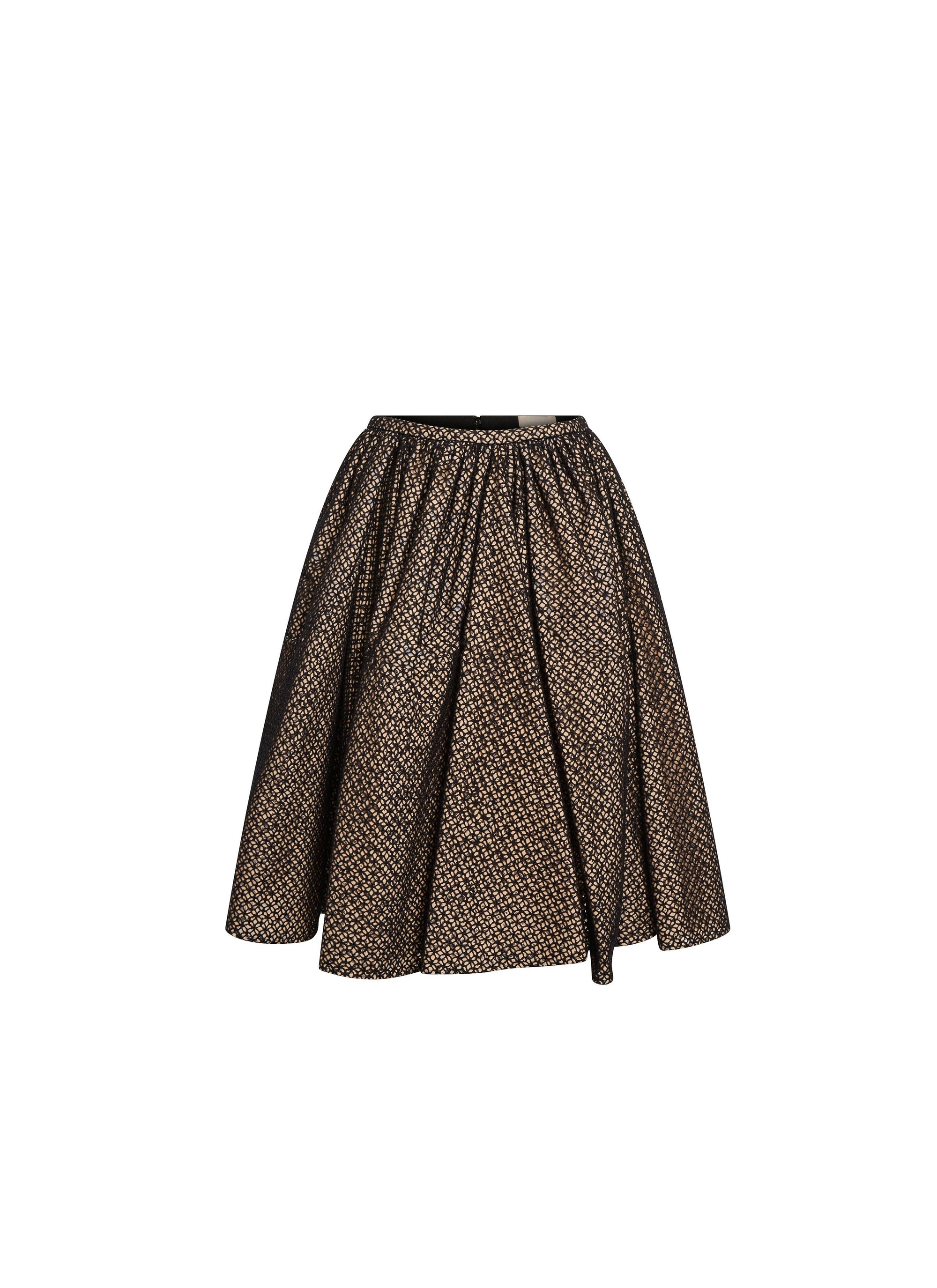 Jupe en résille et toile - Noir & Beige
