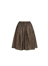 Jupe en résille et toile - Noir & Beige