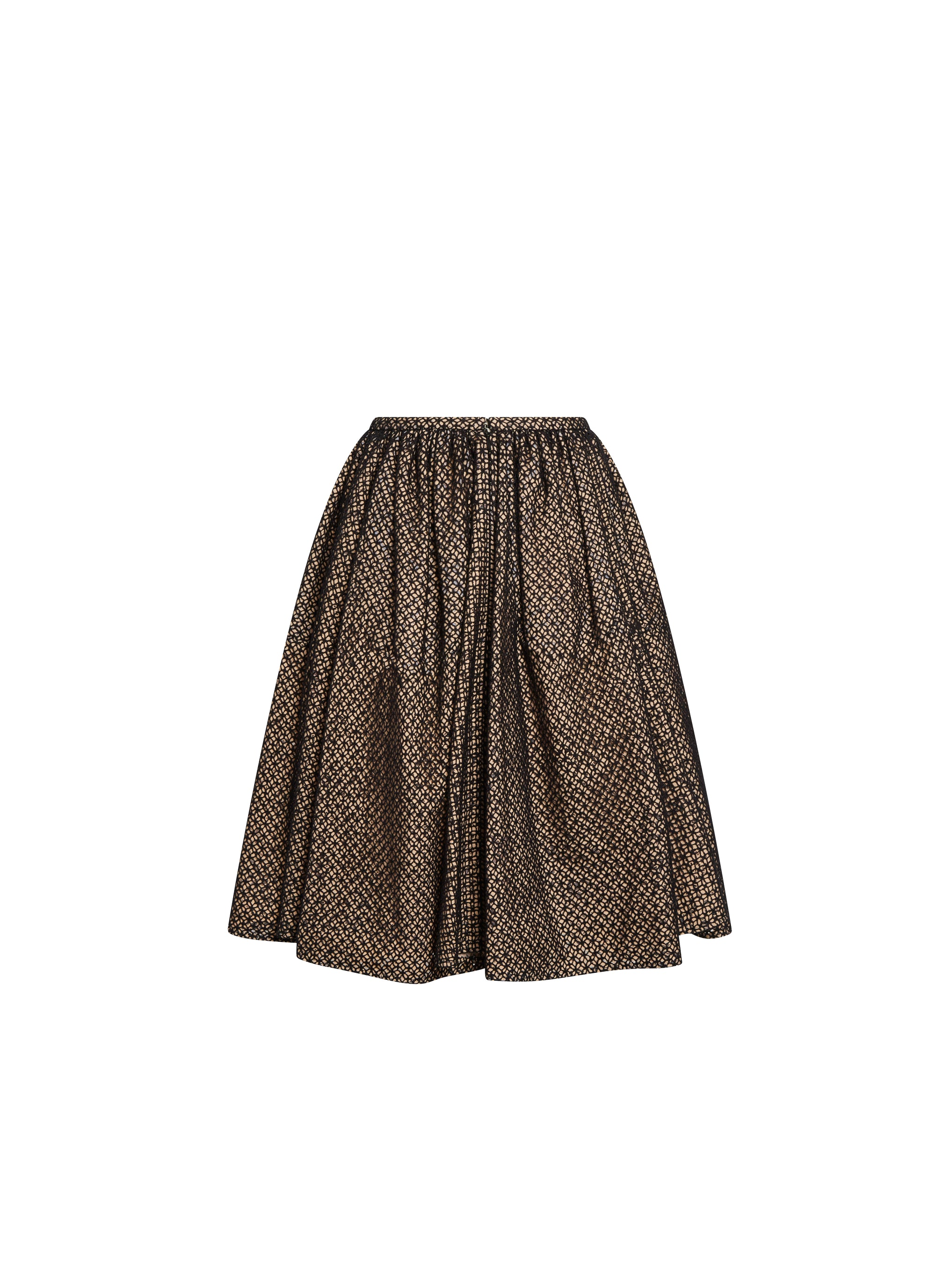Jupe en résille et toile - Noir & Beige