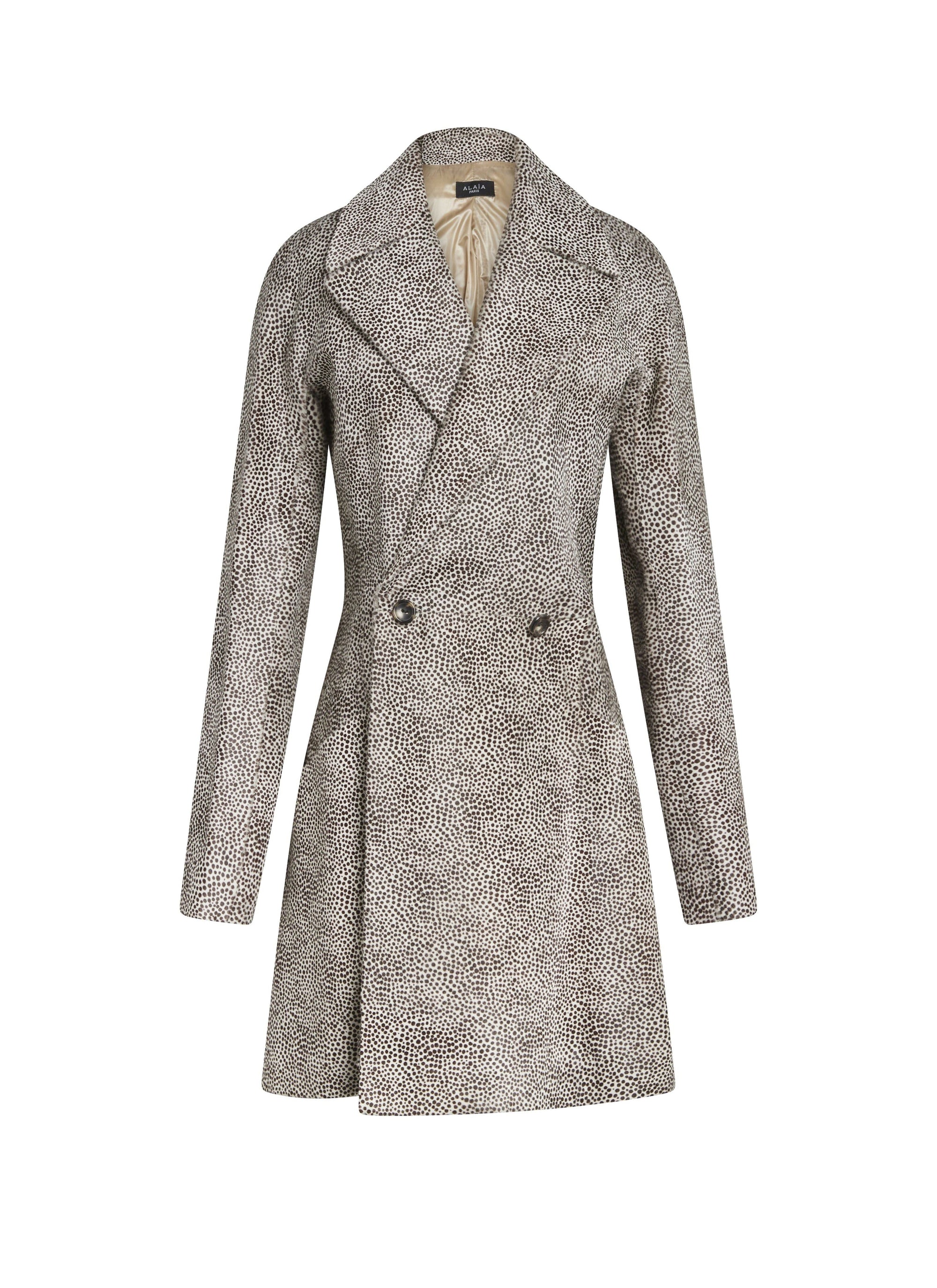 Leather frock coat - White & Black