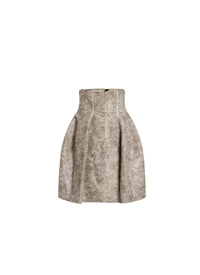 Kasba Leather High Waisted Skirt - White & Black