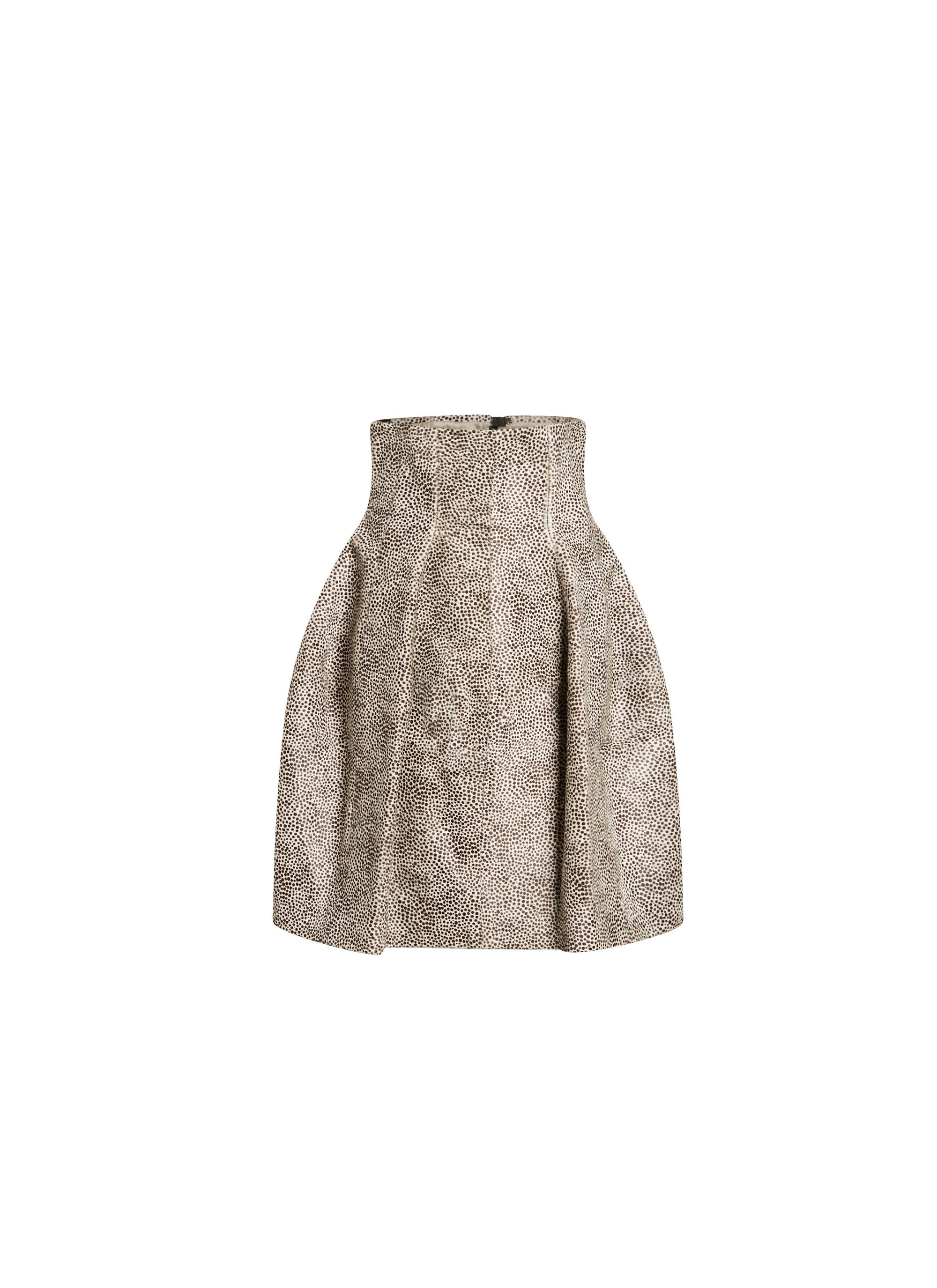 Kasba Leather High Waisted Skirt - White & Black