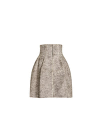 Kasba Leather High Waisted Skirt - White & Black