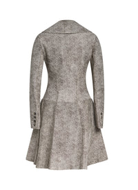 Manteau croisé en cuir - Blanc & Noir