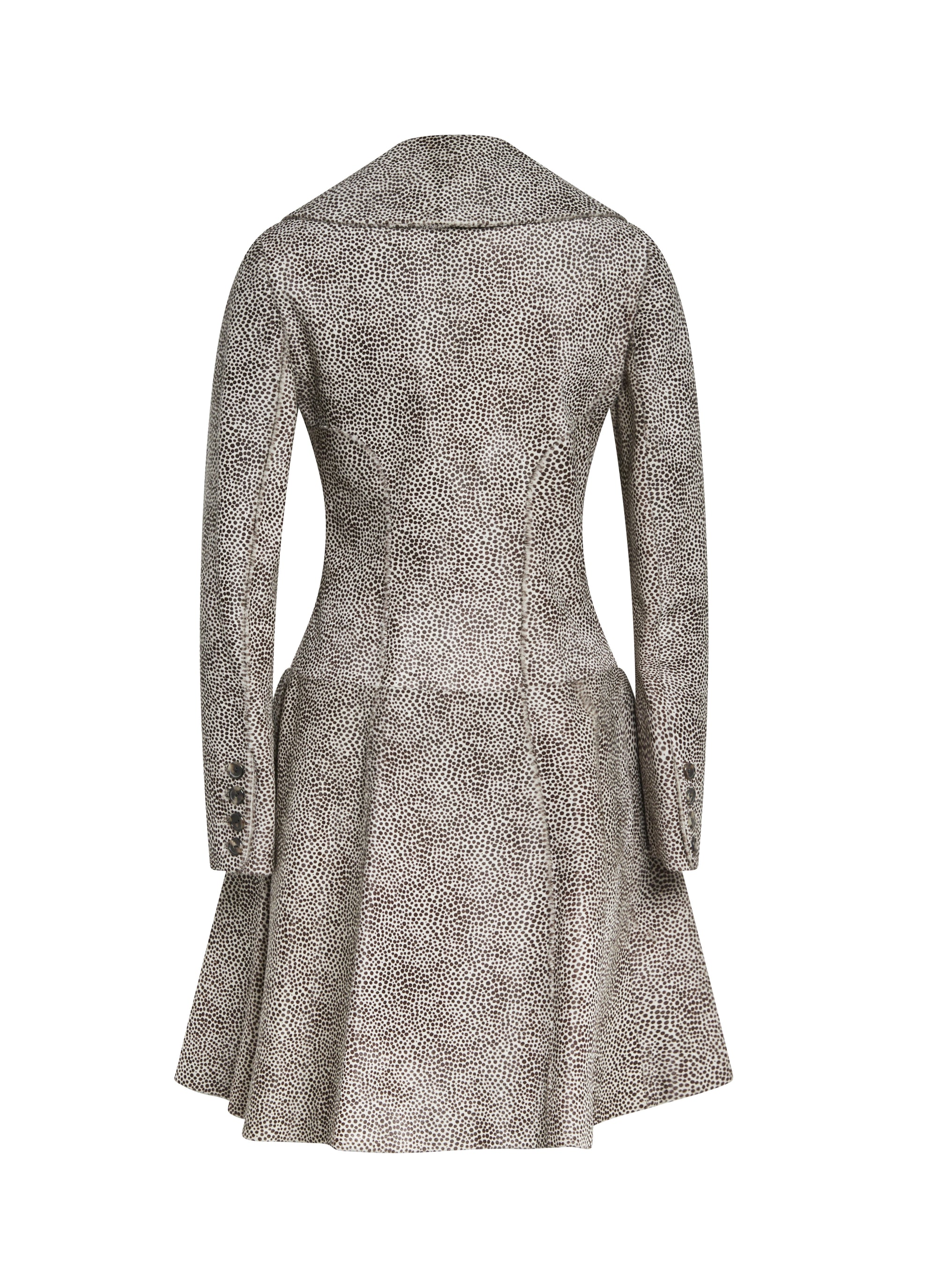 Manteau croisé en cuir - Blanc & Noir