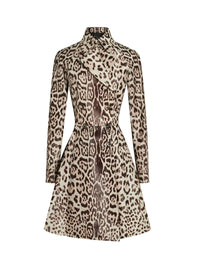 Double breasted leather basque coat - Smoke