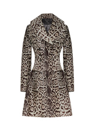 Leather Double Breasted Coat - Smoke