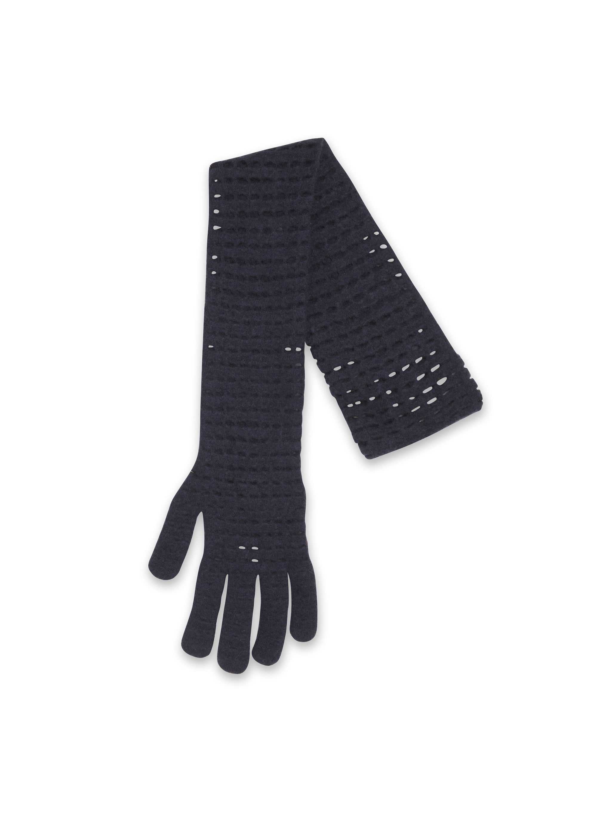 Gant 33cm Fleurons en laine - Nuit