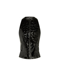 Gilet en cuir imprimé alligator - Noir