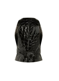 Gilet en cuir imprimé alligator - Noir