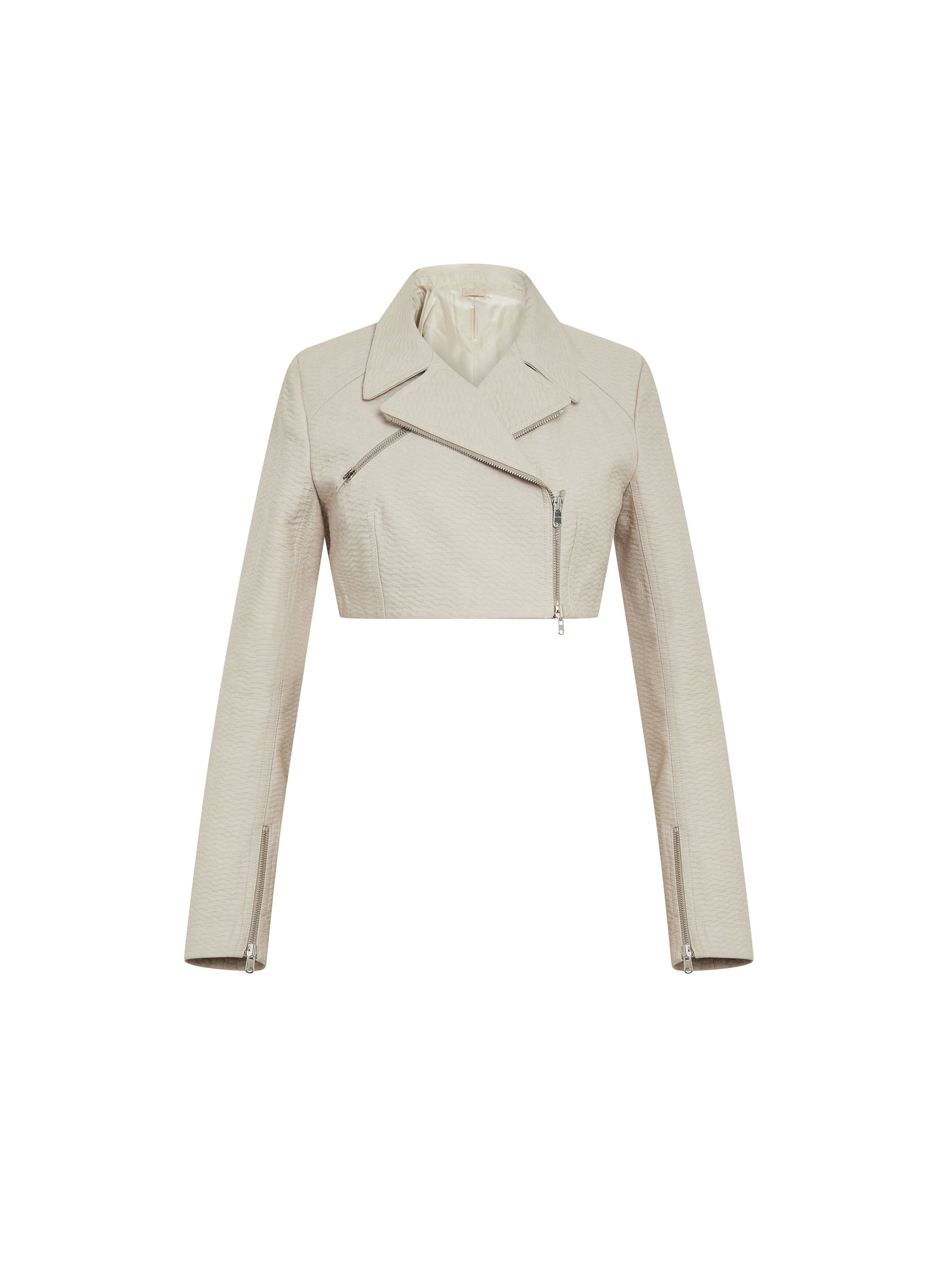 Veste perfecto court embossé - Perle