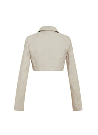Veste perfecto court embossé - Perle