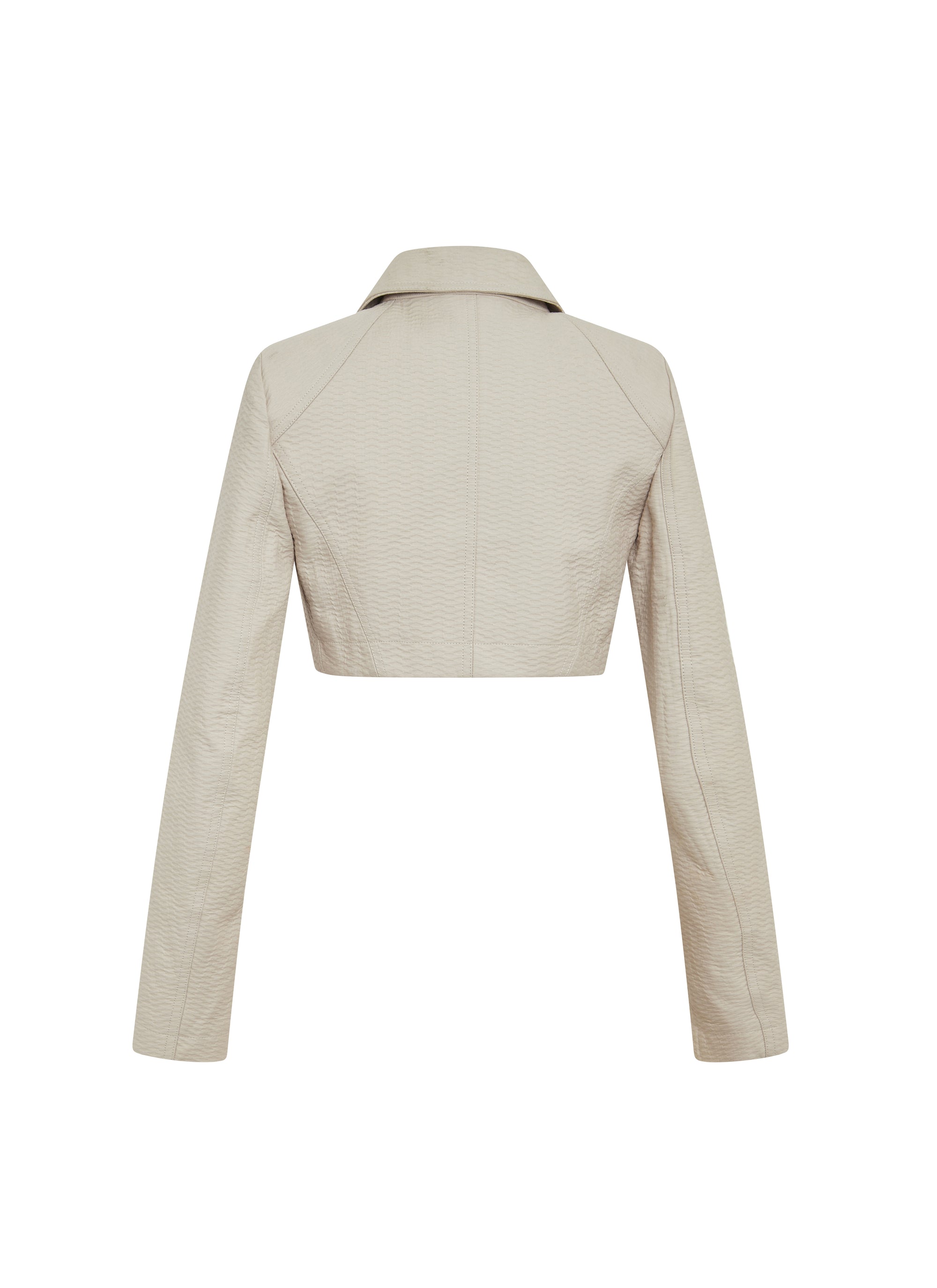 Veste perfecto court embossé - Perle