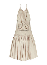 Embroidered and gathered dress with thin straps - Perle