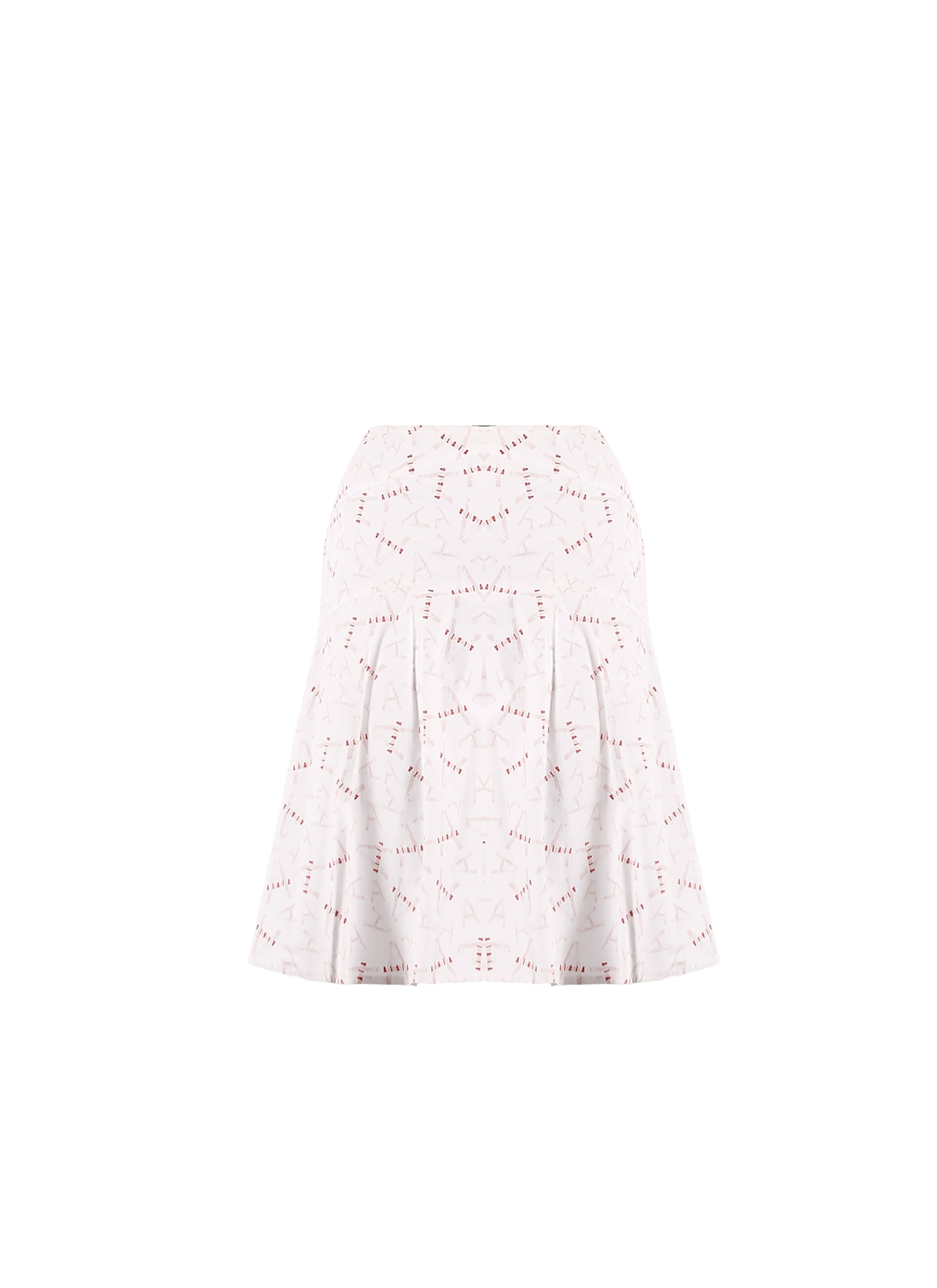 Printed short zipped pop skirt - White & Pink