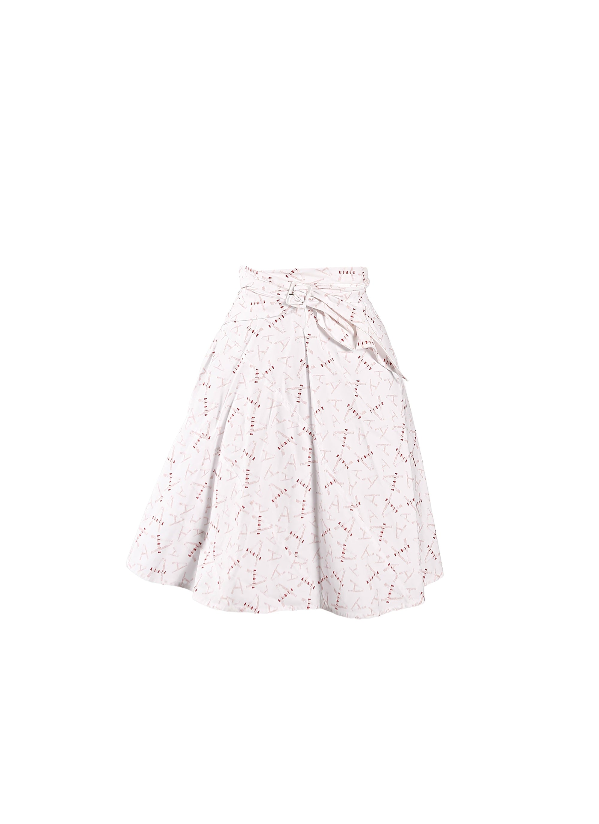 Pop Printed Panel Skirt - White & Pink